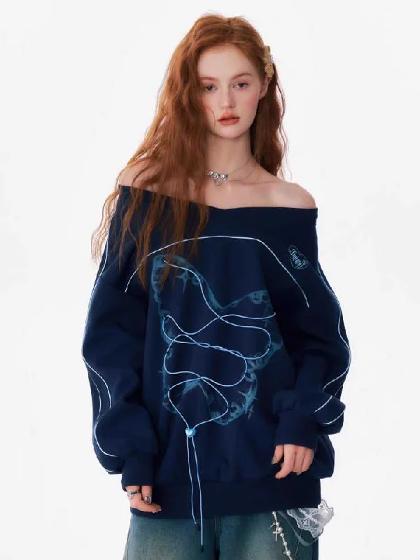 V-neck loose sweatshirt【s0000010167】 Hoodie with Neon Bright Vibrant