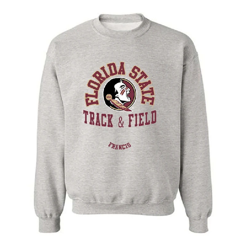 FSU - NCAA Women's Track & Field : Jaden Francis - Classic Fashion Shersey Crewneck Sweatshirt Hoodie with Hidden Zipper Minimalist Clean FSU - NCAA Women's Track & Field : Jaden Francis - Classic Fashion Shersey Crewneck Sweatshirt Hoodie with Hidden Zipper Minimalist Clean
