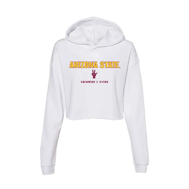 Arizona State - NCAA Women's Swimming & Diving : Haiden Schoessel - Classic Shersey Women's Crop Fleece Hoodie Hoodie with Ribbed Hem Stretchable Secure Arizona State - NCAA Women's Swimming & Diving : Haiden Schoessel - Classic Shersey Women's Crop Fleece Hoodie Hoodie with Ribbed Hem Stretchable Secure