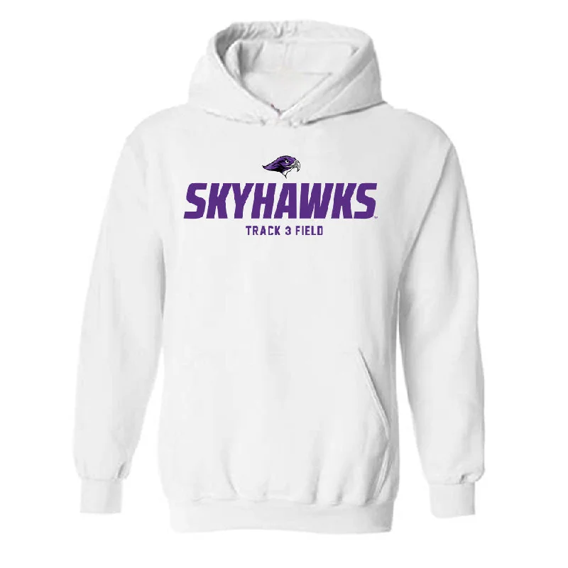 Stonehill - NCAA Women's Track & Field (Indoor) : Kaitlyn Gibbons - Classic Shersey Hooded Sweatshirt Hoodie with Pattern Geometric Abstract Stonehill - NCAA Women's Track & Field (Indoor) : Kaitlyn Gibbons - Classic Shersey Hooded Sweatshirt Hoodie with Pattern Geometric Abstract