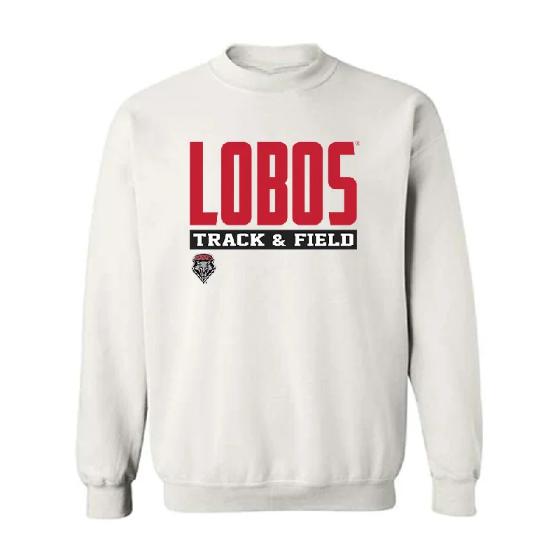 New Mexico - NCAA Women's Track & Field : Rebecca Grieve - Classic Fashion Shersey Crewneck Sweatshirt Hoodie with Belted Waist Structured Tailored New Mexico - NCAA Women's Track & Field : Rebecca Grieve - Classic Fashion Shersey Crewneck Sweatshirt Hoodie with Belted Waist Structured Tailored