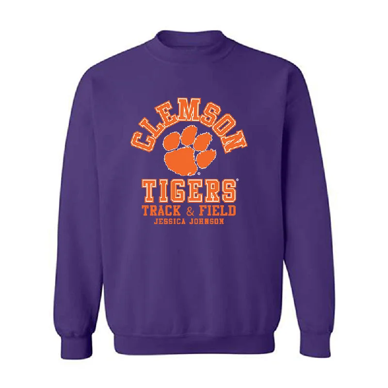 Clemson - NCAA Women's Track & Field : Jessica Johnson - Classic Fashion Shersey Crewneck Sweatshirt Hooded Sweatshirt Casual Wear Street Style Clemson - NCAA Women's Track & Field : Jessica Johnson - Classic Fashion Shersey Crewneck Sweatshirt Hooded Sweatshirt Casual Wear Street Style