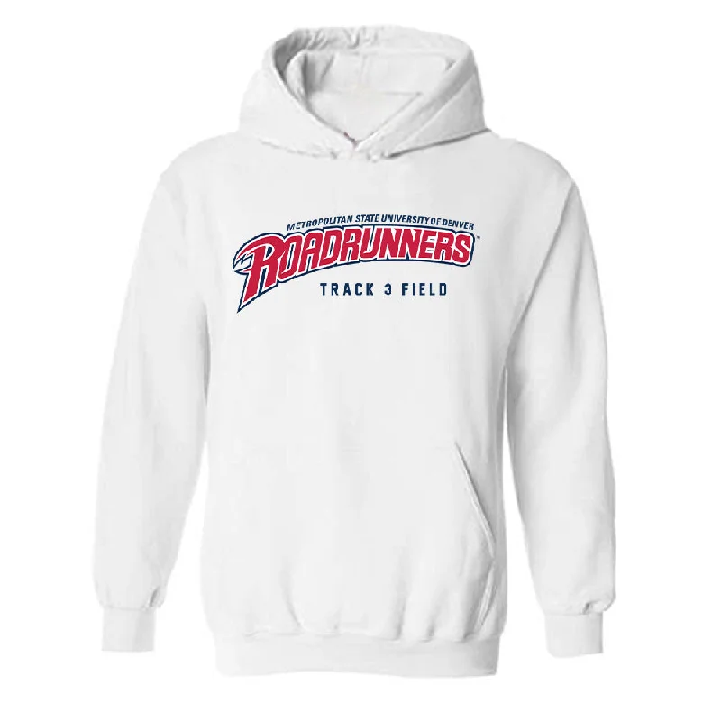 MSU Denver - NCAA Women's Track & Field : Ana Fresquez-Castro - Hooded Sweatshirt Hoodie with Patch Decorative Personalized MSU Denver - NCAA Women's Track & Field : Ana Fresquez-Castro - Hooded Sweatshirt Hoodie with Patch Decorative Personalized