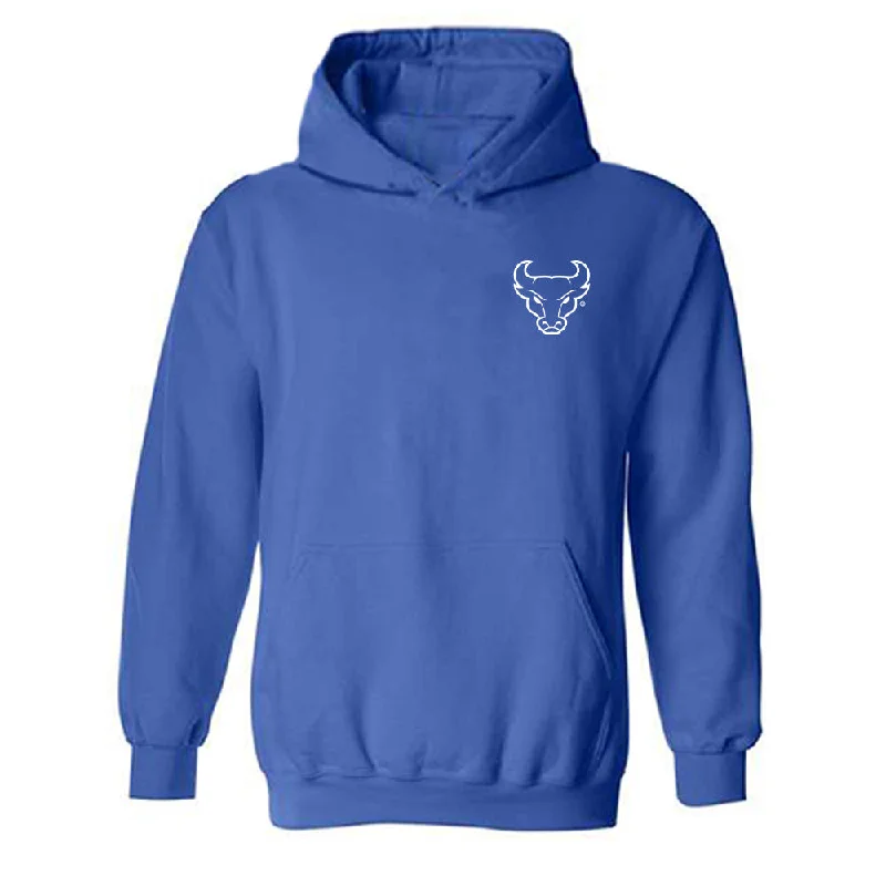 Buffalo - NCAA Women's Track & Field : Uma Bhattacharjee - Hooded Sweatshirt Hoodie with Hem Frayed Vintage Worn Buffalo - NCAA Women's Track & Field : Uma Bhattacharjee - Hooded Sweatshirt Hoodie with Hem Frayed Vintage Worn