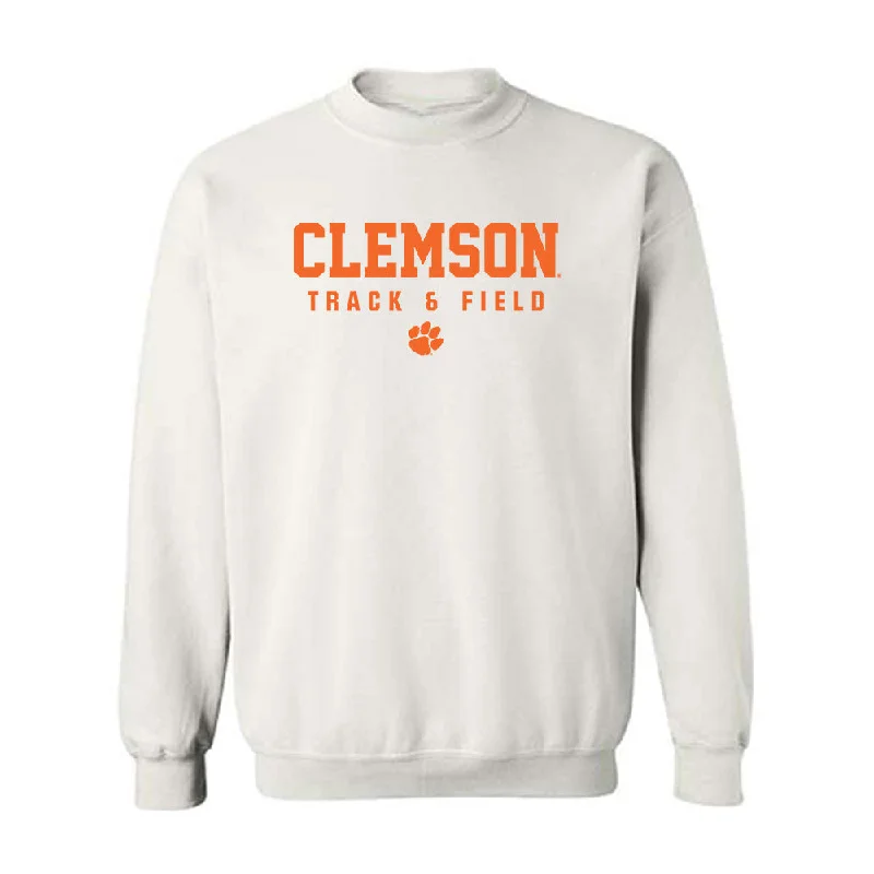 Clemson - NCAA Women's Track & Field : Jessica Johnson - Classic Shersey Crewneck Sweatshirt Hoodie with Slit Hem Functional Movement Clemson - NCAA Women's Track & Field : Jessica Johnson - Classic Shersey Crewneck Sweatshirt Hoodie with Slit Hem Functional Movement