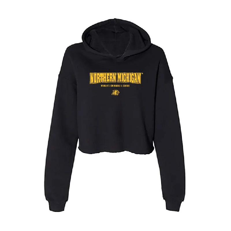Northern Michigan - NCAA Women's Swimming & Diving : Jillian McKinley - Women's Crop Fleece Hoodie Hoodie with Half-Zip Sporty Casual Northern Michigan - NCAA Women's Swimming & Diving : Jillian McKinley - Women's Crop Fleece Hoodie Hoodie with Half-Zip Sporty Casual