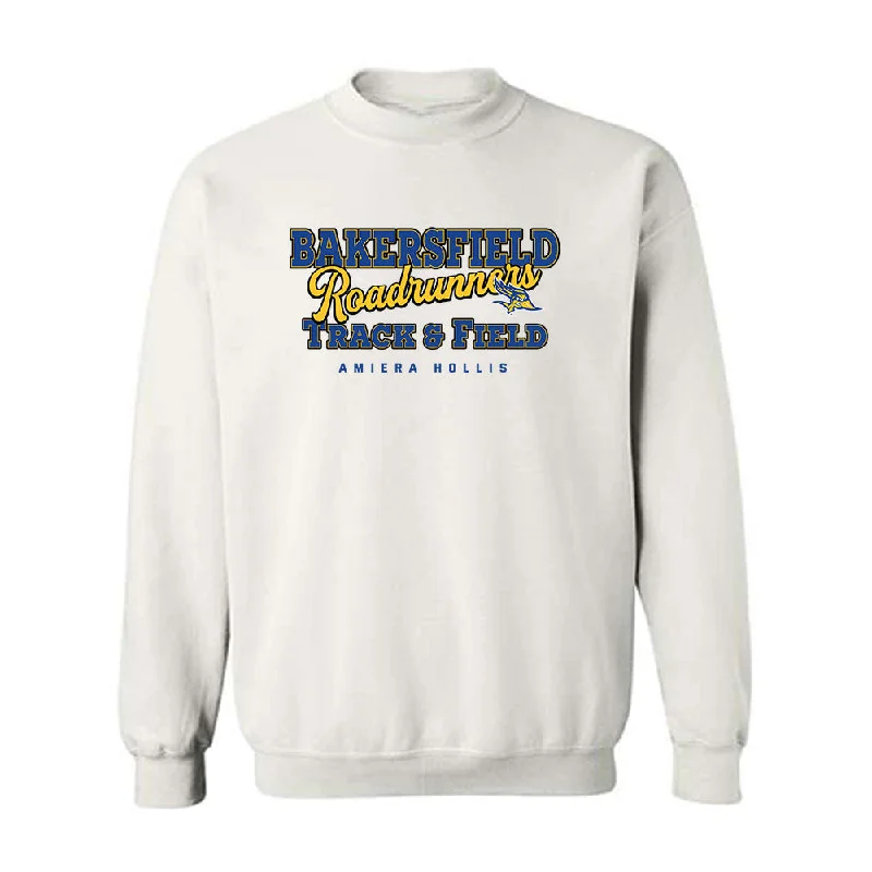 CSU Bakersfield - NCAA Women's Track & Field : Amiera Hollis - Classic Fashion Shersey Crewneck Sweatshirt Hoodie with Monochrome Minimalist Simple CSU Bakersfield - NCAA Women's Track & Field : Amiera Hollis - Classic Fashion Shersey Crewneck Sweatshirt Hoodie with Monochrome Minimalist Simple