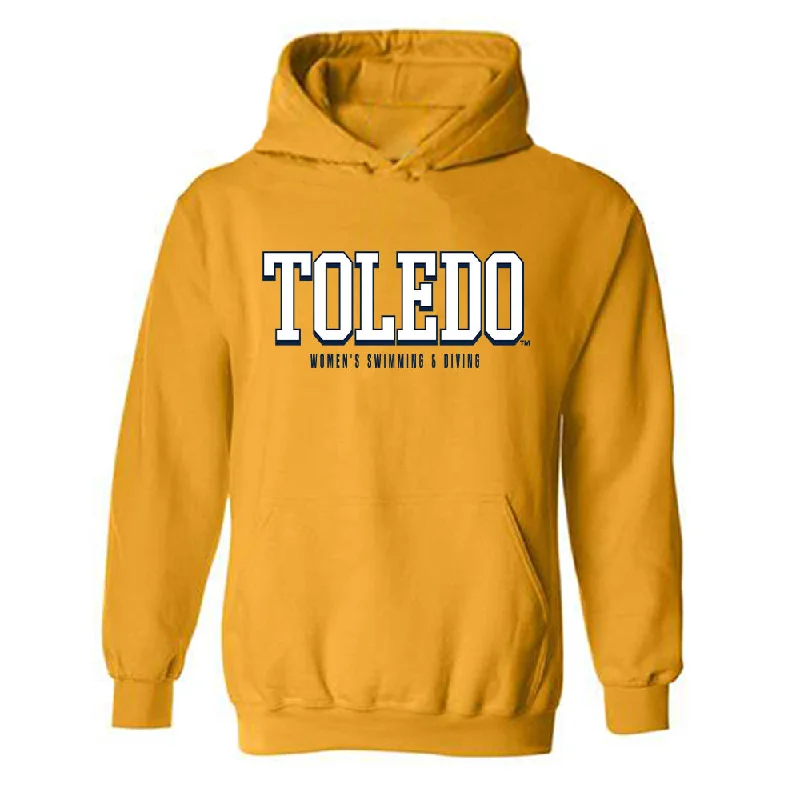 Toledo - NCAA Women's Swimming & Diving : Hannah Wentzel - Hooded Sweatshirt Hoodie with Hem Embroidery Detailed Premium Toledo - NCAA Women's Swimming & Diving : Hannah Wentzel - Hooded Sweatshirt Hoodie with Hem Embroidery Detailed Premium