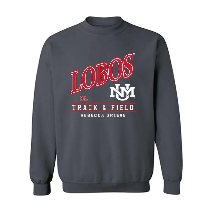 New Mexico - NCAA Women's Track & Field : Rebecca Grieve - Crewneck Sweatshirt Hoodie with Hem Elastic Stretchable Comfortable New Mexico - NCAA Women's Track & Field : Rebecca Grieve - Crewneck Sweatshirt Hoodie with Hem Elastic Stretchable Comfortable
