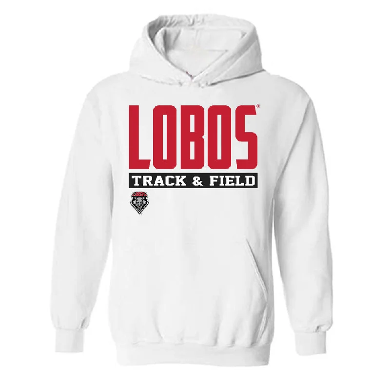 New Mexico - NCAA Women's Track & Field : Rebecca Grieve - Classic Fashion Shersey Hooded Sweatshirt Hoodie with Hem Frayed Vintage Worn New Mexico - NCAA Women's Track & Field : Rebecca Grieve - Classic Fashion Shersey Hooded Sweatshirt Hoodie with Hem Frayed Vintage Worn