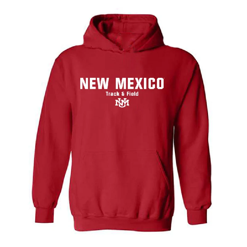New Mexico - NCAA Women's Track & Field : Rebecca Grieve - Classic Shersey Hooded Sweatshirt Hoodie with Mock Neck Collared Structured New Mexico - NCAA Women's Track & Field : Rebecca Grieve - Classic Shersey Hooded Sweatshirt Hoodie with Mock Neck Collared Structured
