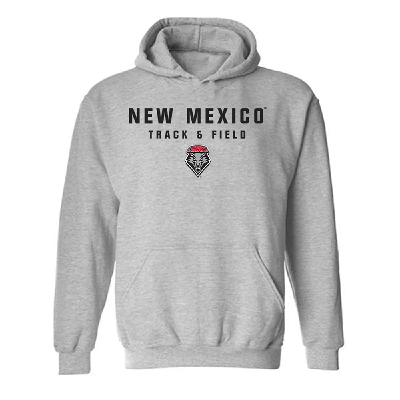 New Mexico - NCAA Women's Track & Field : Rebecca Grieve - Classic Shersey Hooded Sweatshirt Hoodie with Hem Ribbing Snug Secure New Mexico - NCAA Women's Track & Field : Rebecca Grieve - Classic Shersey Hooded Sweatshirt Hoodie with Hem Ribbing Snug Secure