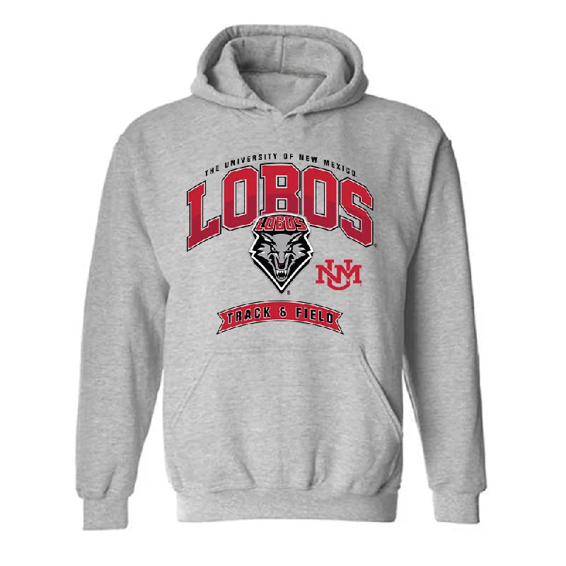 New Mexico - NCAA Women's Track & Field : Rebecca Grieve - Classic Fashion Shersey Hooded Sweatshirt Hoodie with Crew Neck Simple Timeless New Mexico - NCAA Women's Track & Field : Rebecca Grieve - Classic Fashion Shersey Hooded Sweatshirt Hoodie with Crew Neck Simple Timeless