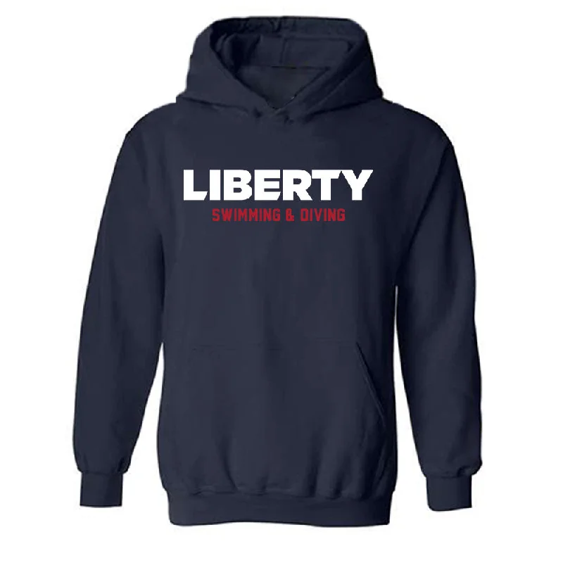 Liberty - NCAA Women's Swimming & Diving : Chloe LaCount - Classic Shersey Hooded Sweatshirt Hoodie with Typography Text Message Liberty - NCAA Women's Swimming & Diving : Chloe LaCount - Classic Shersey Hooded Sweatshirt Hoodie with Typography Text Message