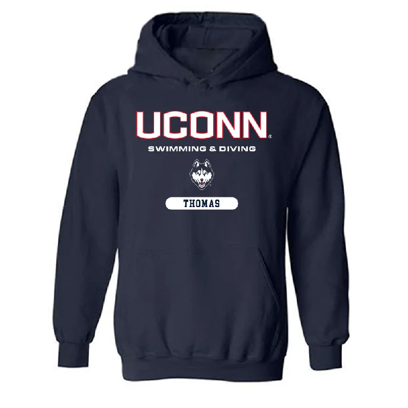 UConn - NCAA Women's Swimming & Diving : MacKenzie Thomas - Classic Shersey Hooded Sweatshirt Hoodie with Ribbed Hem Stretchable Secure UConn - NCAA Women's Swimming & Diving : MacKenzie Thomas - Classic Shersey Hooded Sweatshirt Hoodie with Ribbed Hem Stretchable Secure