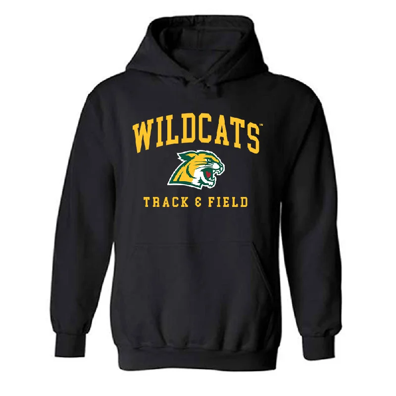 Northern Michigan - NCAA Women's Track & Field : Abby Kissling - Classic Shersey Hooded Sweatshirt Hoodie with Monochrome Minimalist Simple Northern Michigan - NCAA Women's Track & Field : Abby Kissling - Classic Shersey Hooded Sweatshirt Hoodie with Monochrome Minimalist Simple