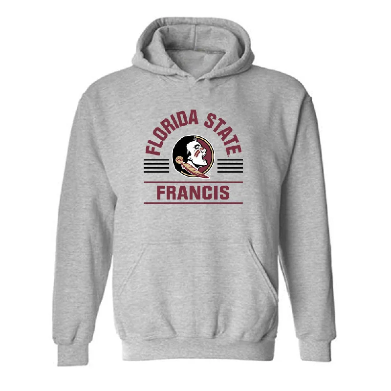 FSU - NCAA Women's Track & Field : Jaden Francis - Classic Fashion Shersey Hooded Sweatshirt Hoodie with Snap Buttons Easy Quick FSU - NCAA Women's Track & Field : Jaden Francis - Classic Fashion Shersey Hooded Sweatshirt Hoodie with Snap Buttons Easy Quick