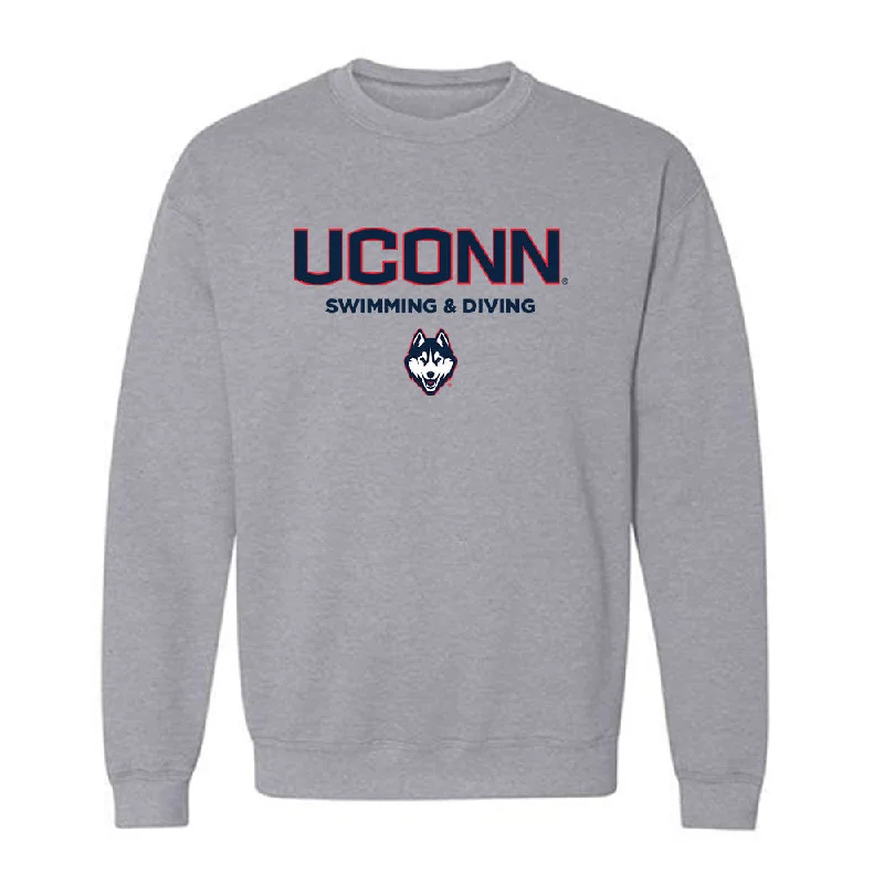 UConn - NCAA Women's Swimming & Diving : Bella Hoffman - Classic Shersey Crewneck Sweatshirt Hoodie with Stripes Bold Sporty UConn - NCAA Women's Swimming & Diving : Bella Hoffman - Classic Shersey Crewneck Sweatshirt Hoodie with Stripes Bold Sporty