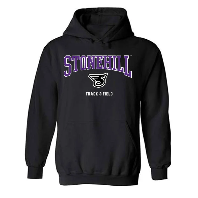 Stonehill - NCAA Women's Track & Field (Indoor) : Kaitlyn Gibbons - Classic Shersey Hooded Sweatshirt Hoodie with Typography Text Message Stonehill - NCAA Women's Track & Field (Indoor) : Kaitlyn Gibbons - Classic Shersey Hooded Sweatshirt Hoodie with Typography Text Message