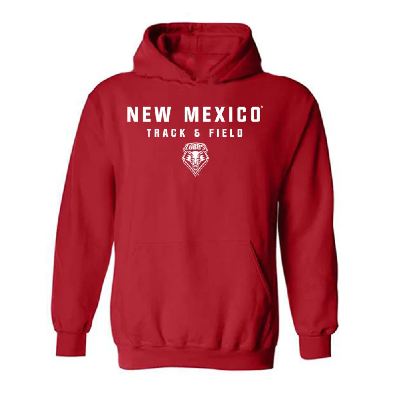 New Mexico - NCAA Women's Track & Field : Rebecca Grieve - Classic Shersey Hooded Sweatshirt Hoodie with Slit Hem Functional Movement New Mexico - NCAA Women's Track & Field : Rebecca Grieve - Classic Shersey Hooded Sweatshirt Hoodie with Slit Hem Functional Movement