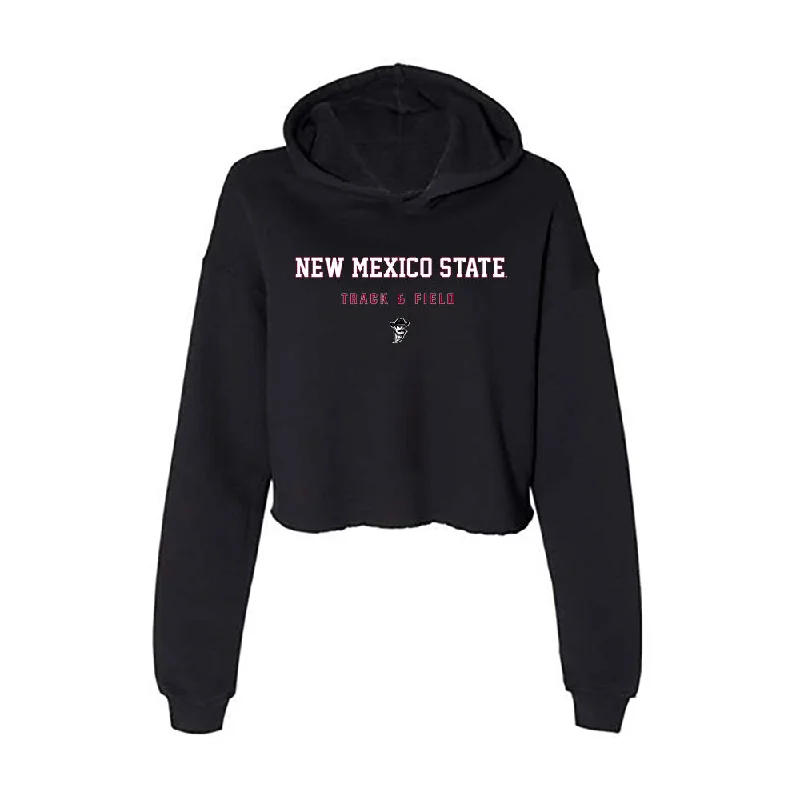 NMSU - NCAA Women's Track & Field : Terice Steen - Women's Crop Fleece Hoodie Hoodie with Longline Fit Extended Stylish NMSU - NCAA Women's Track & Field : Terice Steen - Women's Crop Fleece Hoodie Hoodie with Longline Fit Extended Stylish