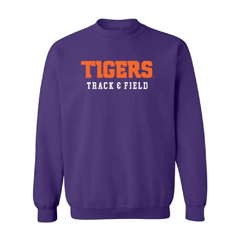 Clemson - NCAA Women's Track & Field : Jessica Johnson - Classic Shersey Crewneck Sweatshirt Hoodie with Hem Applique Textured Unique Clemson - NCAA Women's Track & Field : Jessica Johnson - Classic Shersey Crewneck Sweatshirt Hoodie with Hem Applique Textured Unique