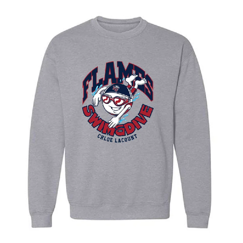 Liberty - NCAA Women's Swimming & Diving : Chloe LaCount - Fashion Shersey Crewneck Sweatshirt Hoodie with Rhinestones Sparkly Elegant Liberty - NCAA Women's Swimming & Diving : Chloe LaCount - Fashion Shersey Crewneck Sweatshirt Hoodie with Rhinestones Sparkly Elegant