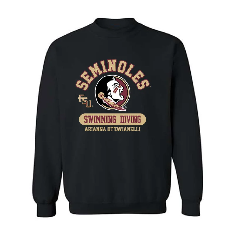 FSU - NCAA Women's Swimming & Diving : Arianna Ottavianelli - Classic Fashion Shersey Crewneck Sweatshirt Hoodie with Patch Decorative Personalized FSU - NCAA Women's Swimming & Diving : Arianna Ottavianelli - Classic Fashion Shersey Crewneck Sweatshirt Hoodie with Patch Decorative Personalized