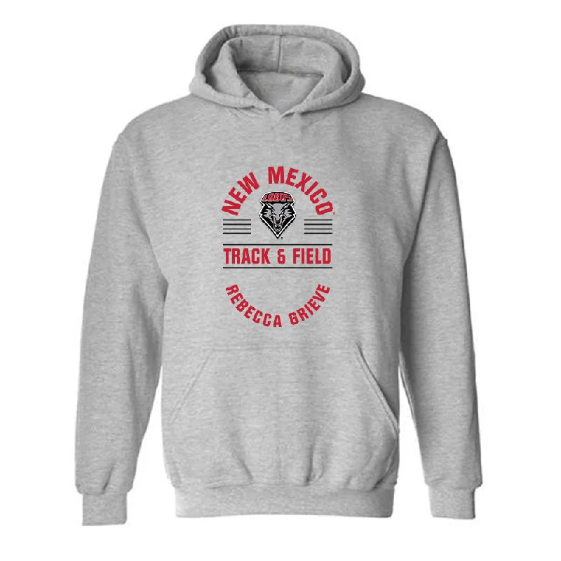 New Mexico - NCAA Women's Track & Field : Rebecca Grieve - Classic Fashion Shersey Hooded Sweatshirt Graphic Hoodie Design Print New Mexico - NCAA Women's Track & Field : Rebecca Grieve - Classic Fashion Shersey Hooded Sweatshirt Graphic Hoodie Design Print