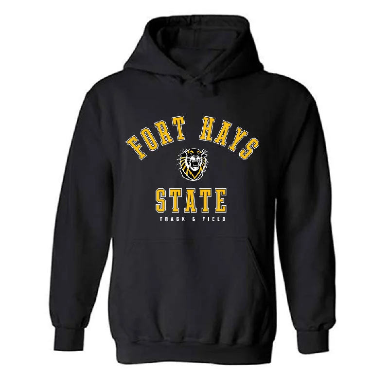 FHSU - NCAA Women's Track & Field : Lanie Page - Classic Shersey Hooded Sweatshirt Hoodie with Frayed Bohemian Relaxed FHSU - NCAA Women's Track & Field : Lanie Page - Classic Shersey Hooded Sweatshirt Hoodie with Frayed Bohemian Relaxed