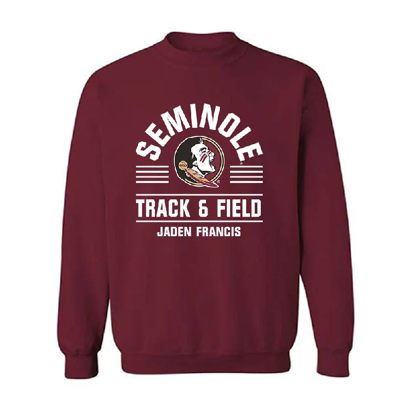 FSU - NCAA Women's Track & Field : Jaden Francis - Classic Fashion Shersey Crewneck Sweatshirt Hoodie with Magnetic Closure Innovative Modern FSU - NCAA Women's Track & Field : Jaden Francis - Classic Fashion Shersey Crewneck Sweatshirt Hoodie with Magnetic Closure Innovative Modern