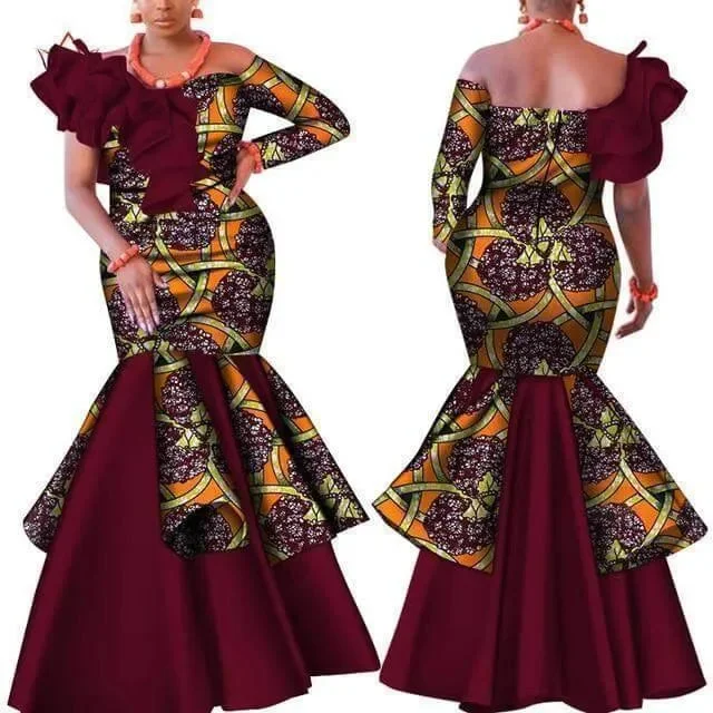 African Dress Brown Prints