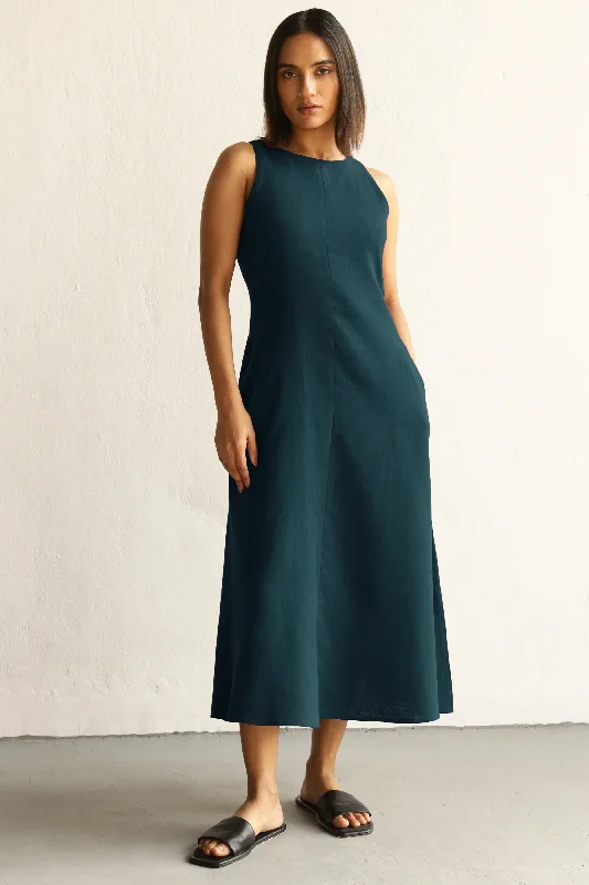 Anna Pocket Dress : Teal