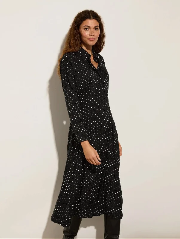 Becky LENZING™ ECOVERO™ Dress | Black Polka Dot Print