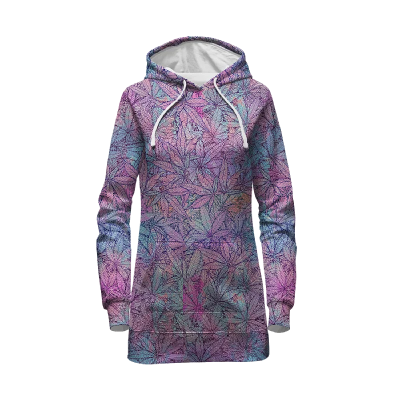 Cann~ Pattern All Over Print Hoodie Dress