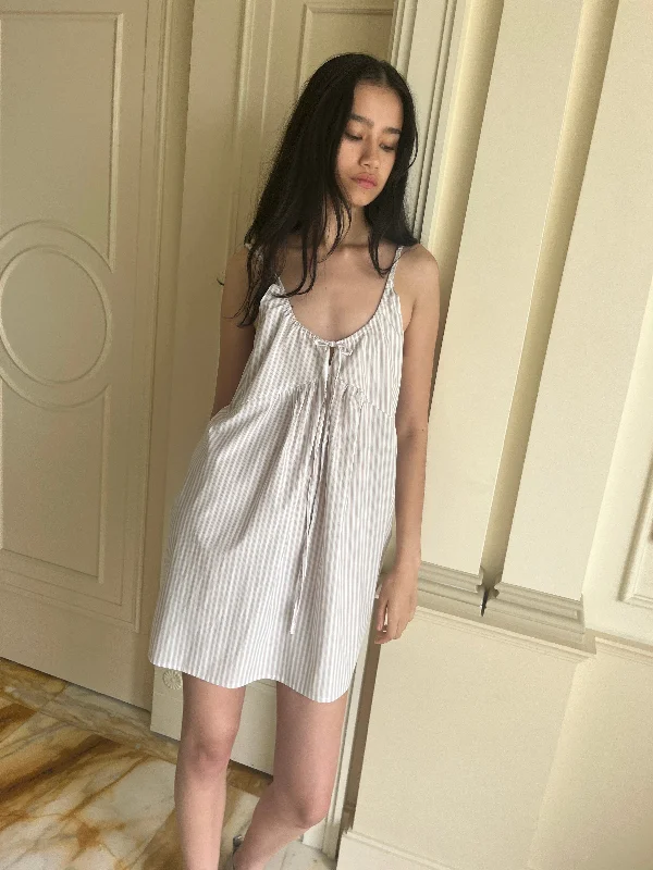 Double V Dress - Lake Stripe