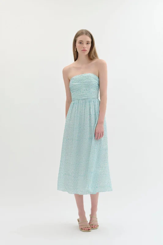 Gathered Silk Dress