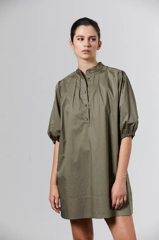 Mila Cotton Dress Short - Khaki