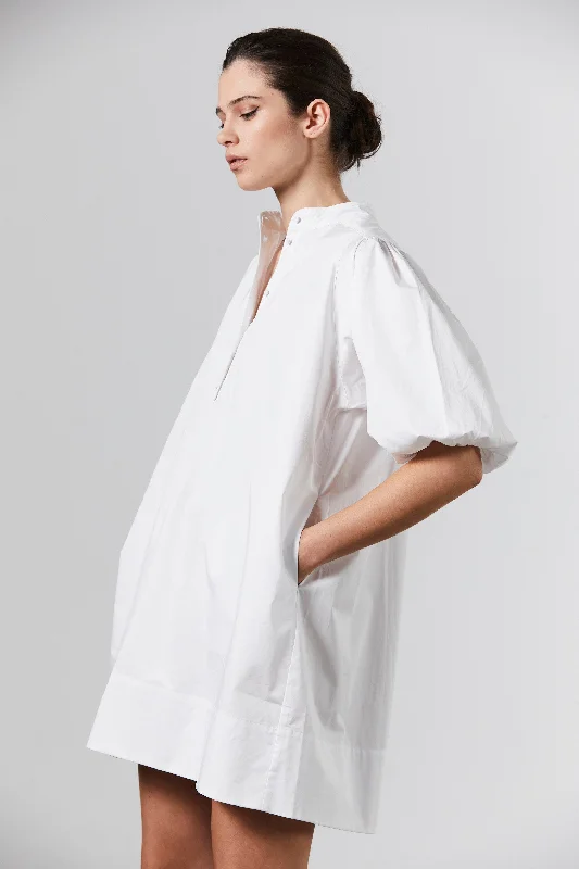 Mila Cotton Dress Short - White