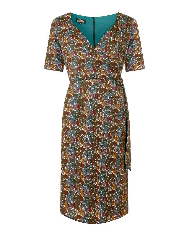Paloma Plume Silk Dress, Size Bette