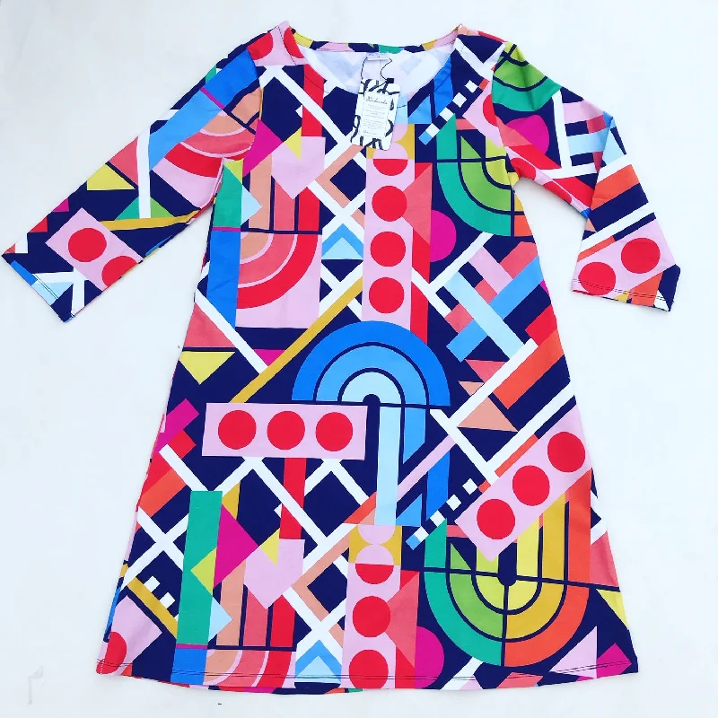 Rainbow Dreams Swing Dress - navy