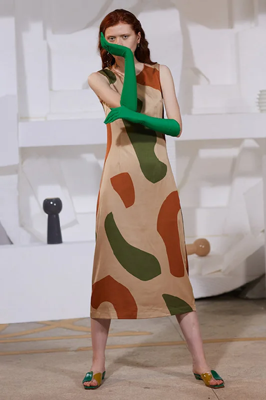 Rimless | Khaki Green Asymmetric Dress