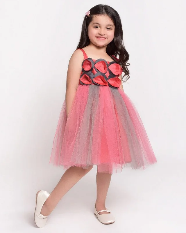 Rosegold & Grey Tulle Flare Net Dress
