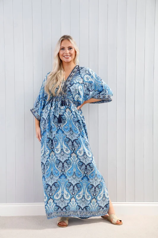 Santorini Luxe Dress Blue