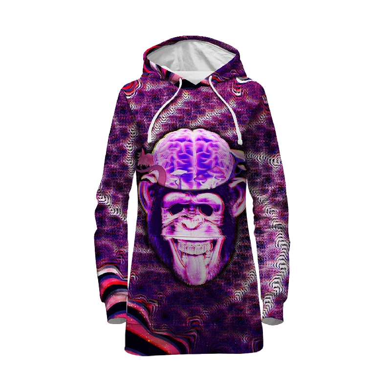 Ston~ Ape Brain All Over Print Hoodie Dress