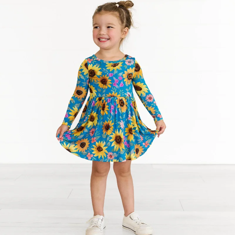 Sunflower Fields Twirl Dress with Bodysuit