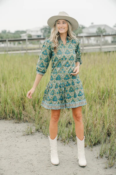Victoria Dunn Liliana Dress in Dried Spruce