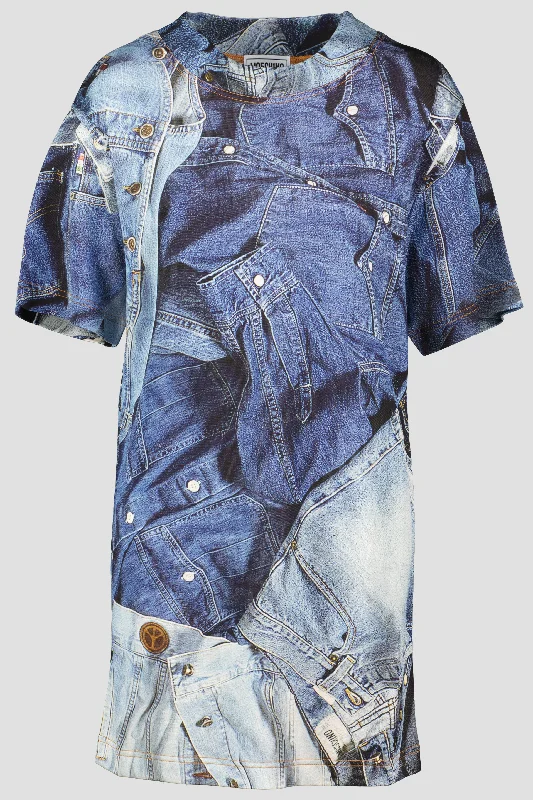 Women's Moschino Jeans Denim Short Print Dress