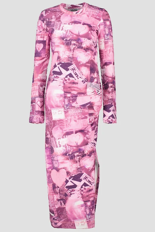 Women's Moschino Jeans Graphic Print Pink Dress