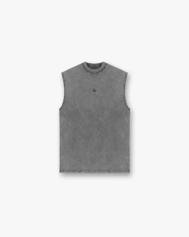 247 Oversized Tank - Pewter one shoulder tank